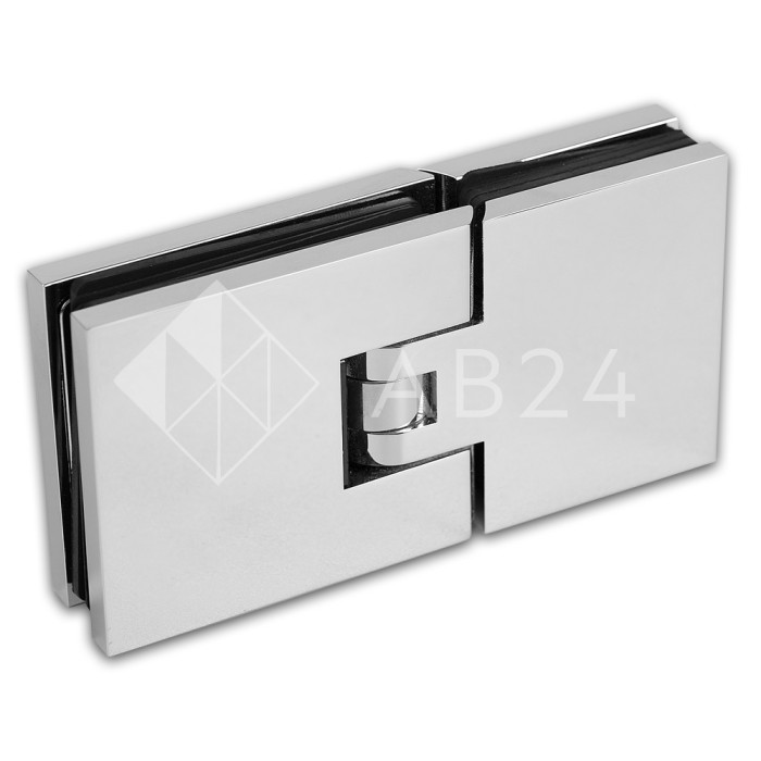 Петля Аврора FDP-181 стекло-стекло 180° с крышками, латунь/хром