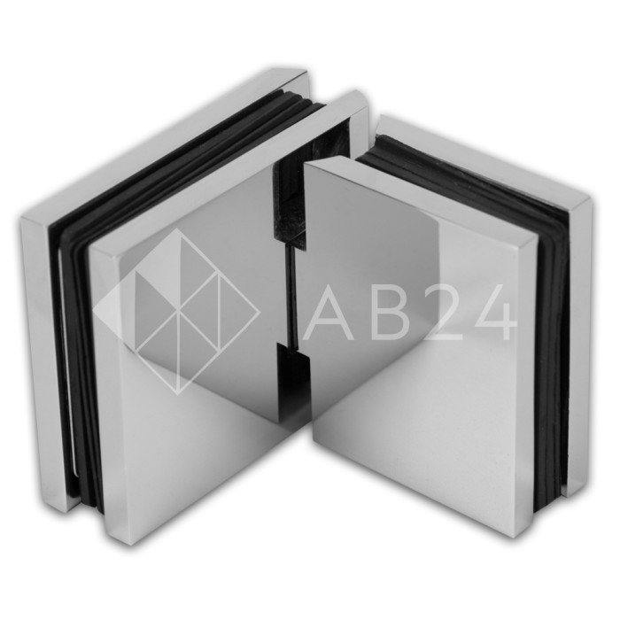 Петля Аврора FDP-181 стекло-стекло 180° с крышками, латунь/хром