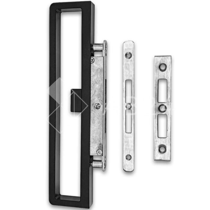 Ручка FDR-301 для стеклянной двери с замком, алюминий/черный