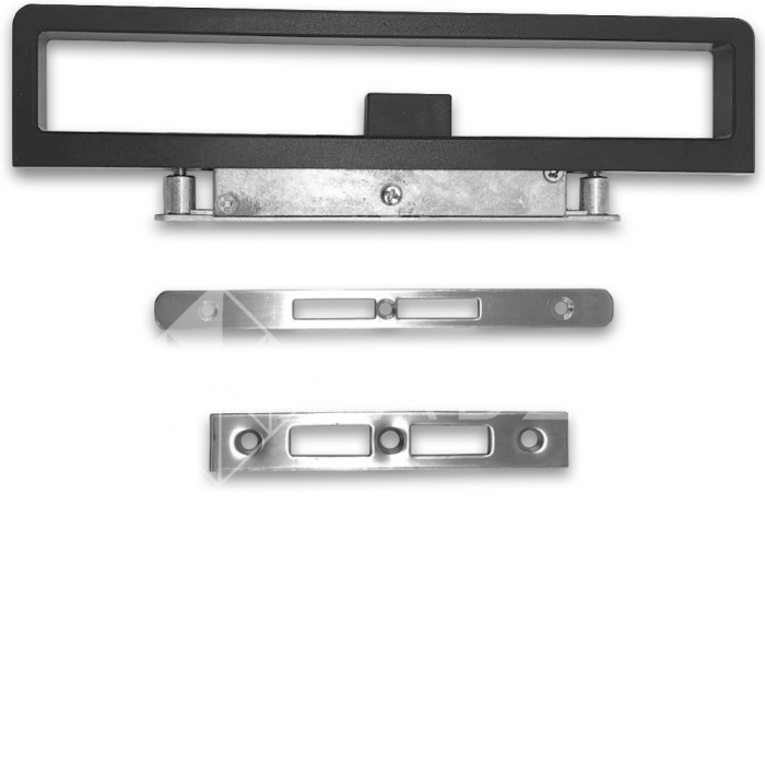 Ручка FDR-301 для стеклянной двери с замком, алюминий/черный