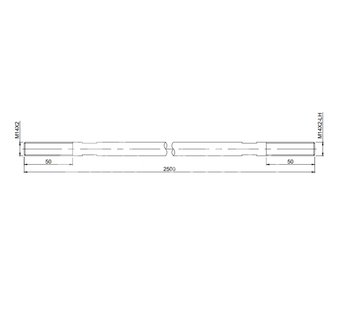 Ванта (тяга) FN-143 для стеклянного козырька М14, ванта 2500 мм, нержавейка/матовый