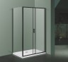 Комплект угловой раздвижной душевой кабины FDS-107 размером 800 х 1200 х 1900 алюминий/черный