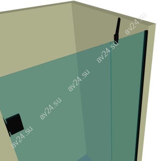 Душевая дверь с добором DK-105P в опорном профиле