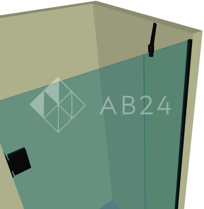 Душевая дверь с добором DK-105P в опорном профиле