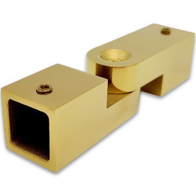 Соединитель FDC-57 трубы 15х15 регулируемый 90°-180°, нержавейка/золото