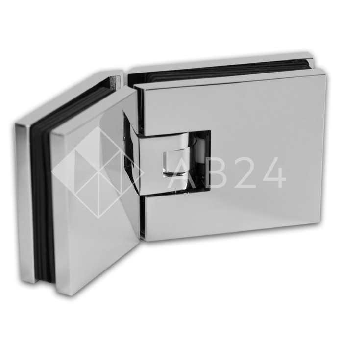 Петля Аврора FDP-185 стекло-стекло 135° с крышками, латунь/хром