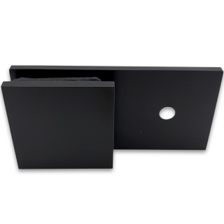 Коннектор для стекла Альфа α FDK-15, стена-стекло 180° с пластиной, нержавейка/черный