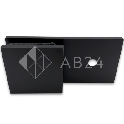 Коннектор для стекла Альфа α FDK-15, стена-стекло 180° с пластиной, нержавейка/черный