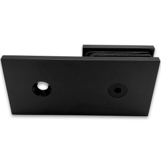 Коннектор для стекла Альфа α FDK-15, стена-стекло 180° с пластиной, нержавейка/черный