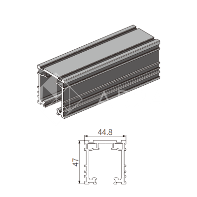 Трек FDS-197.2S для синхронизированной раздвижной системы FDS-19S, длина 2 м, алюминий/черный
