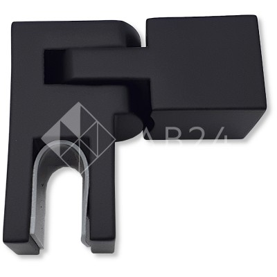 Держатель стекла FDC-52, 15х15 торцевой регулируемый, нержавейка/черный