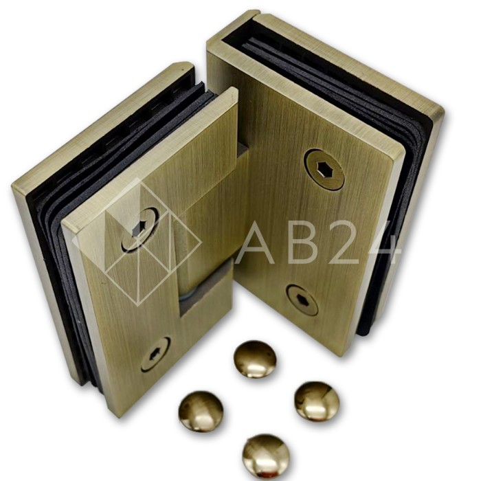 Петля Альфа α FDP-13 стекло-стекло 90°, нержавейка/бронза