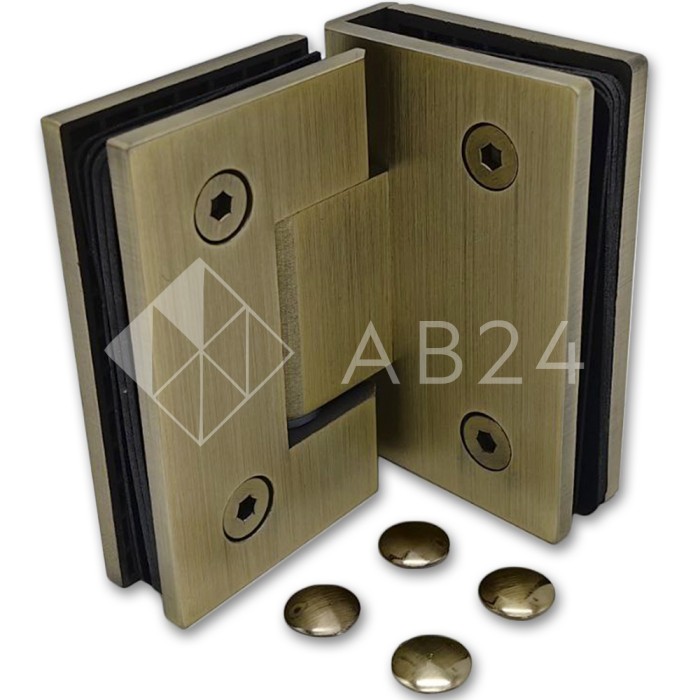 Петля Альфа α FDP-13 стекло-стекло 90°, нержавейка/бронза