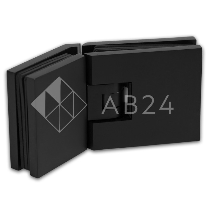 Петля Аврора FDP-185 стекло-стекло 135° с крышками, латунь/черный