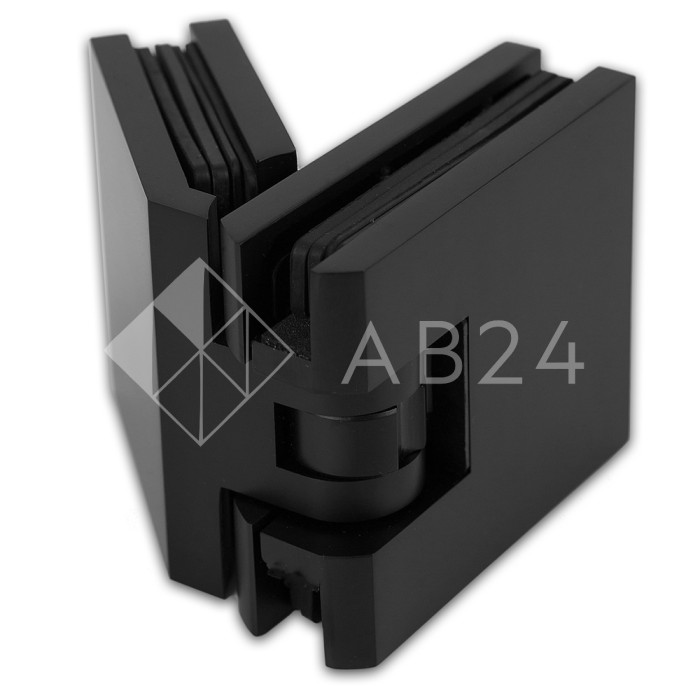 Петля Аврора FDP-185 стекло-стекло 135° с крышками, латунь/черный