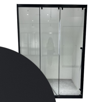 Раздвижная система Нимфа FDS-9 в проем телескопическая, нержавейка/черный