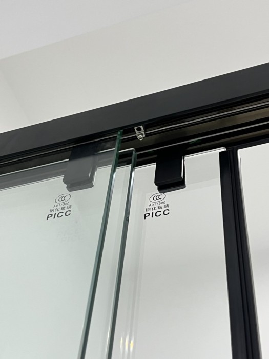 Раздвижная система Нимфа FDS-9 в проем телескопическая, нержавейка/черный