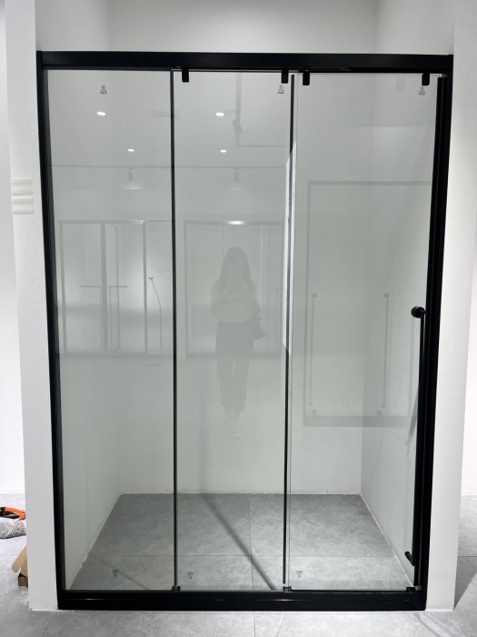 Раздвижная система Нимфа FDS-9 в проем телескопическая, нержавейка/черный