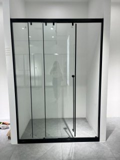 Раздвижная система Нимфа FDS-9 в проем телескопическая, нержавейка/черный