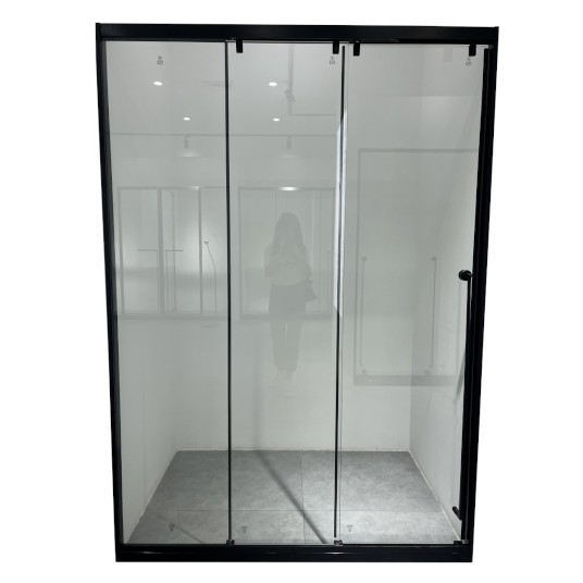 Раздвижная система Нимфа FDS-9 в проем телескопическая, нержавейка/черный