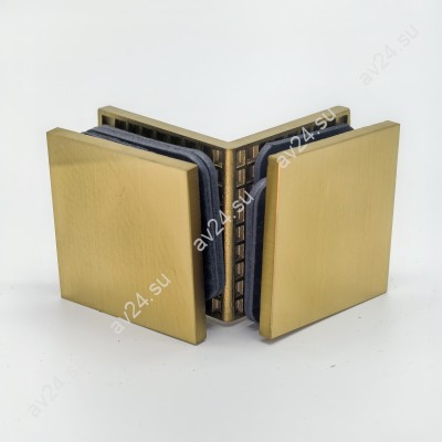 Коннектор для стекла Альфа FDK-14 стекло-стекло 90°, нержавейка/брашированное золото