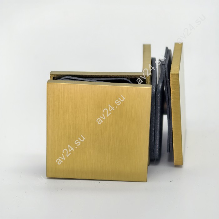 Коннектор для стекла Альфа FDK-14 стекло-стекло 90°, нержавейка/брашированное золото