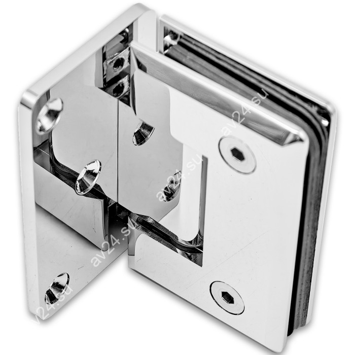 Петля Бета β FDP-20 стена-стекло с боковым креплением, латунь/хром