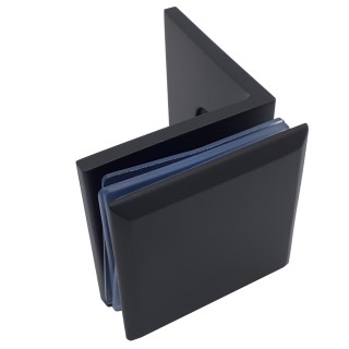 Коннектор для стекла Бета β FDK-23, стена-стекло 90° с пластиной, латунь/черный