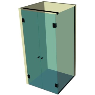 Душевая кабина угловая DK-206P в опорном профиле
