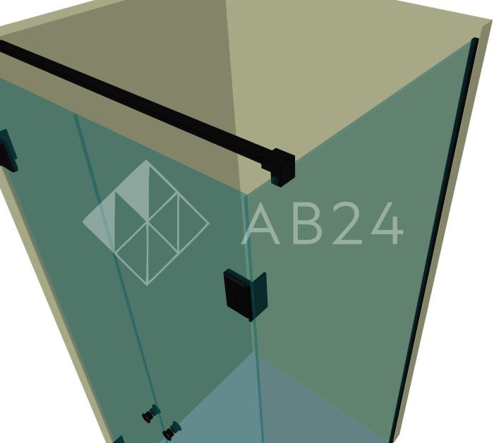 Душевая кабина угловая DK-206P в опорном профиле