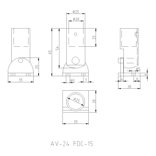 Крепление FDC-15 трубы 19 к стене 0°-180°, латунь/золото