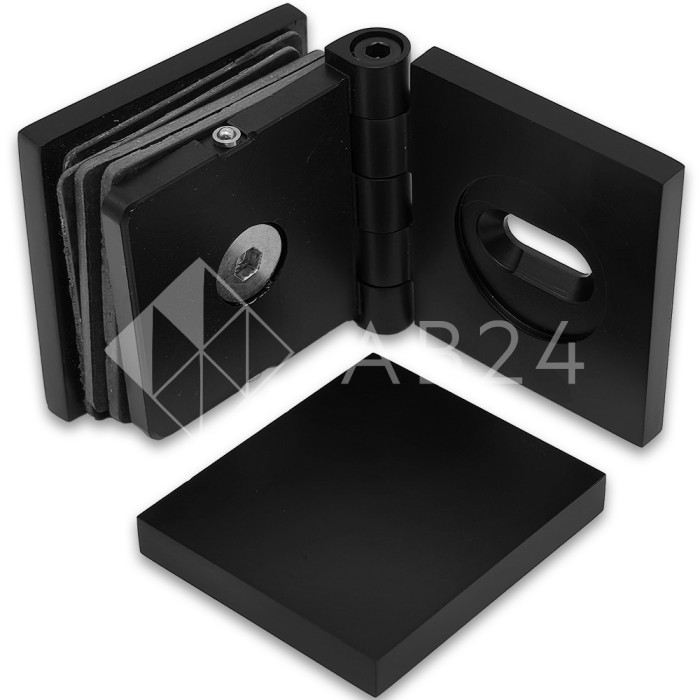 Коннектор для стекла Пегас FDK-100, 45х45 мм стена-стекло 0°-180°, латунь/черный