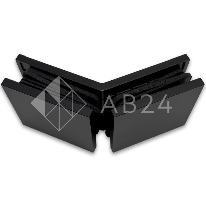 Коннектор для стекла Альфа α FDK-18, стекло-стекло 135°, нержавейка/черный