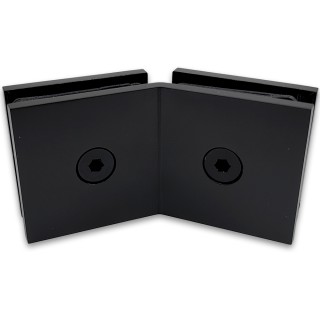 Коннектор для стекла Альфа α FDK-18, стекло-стекло 135°, нержавейка/черный