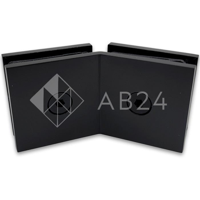 Коннектор для стекла Альфа α FDK-18, стекло-стекло 135°, нержавейка/черный