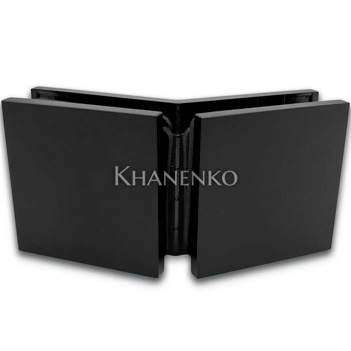 Коннектор для стекла Альфа α FDK-18, стекло-стекло 135°, нержавейка/черный