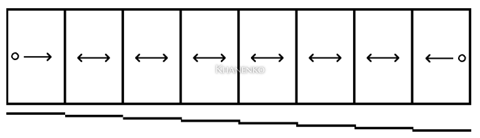 DSKU-1-8/8 AL: Система безрамного остекления 8 рельс/8 дверей, алюминий