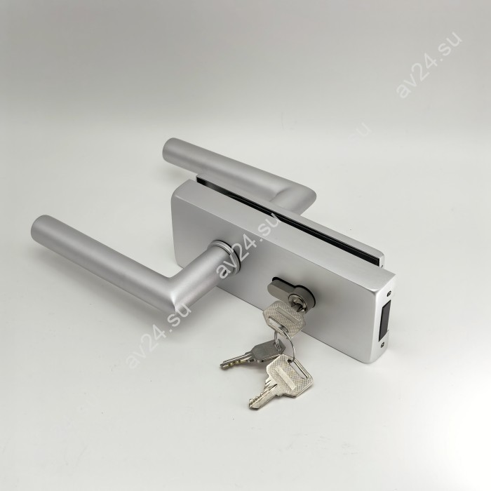Замок с магнитным ригелем FMZ-42 с ответной частью на стену с притвором механизм ключ/ключ, алюминий/анодированный