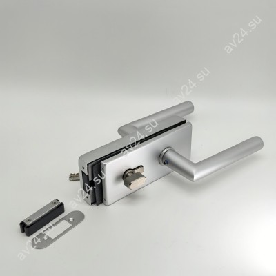 Замок с магнитным ригелем FMZ-42 с ответной частью на стену с притвором механизм ключ/ключ, алюминий/анодированный