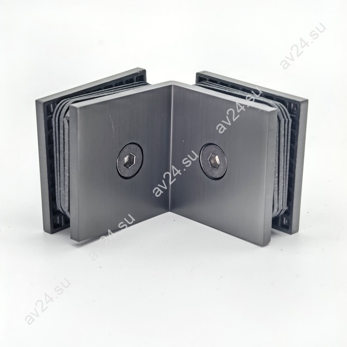 Коннектор для стекла Альфа FDK-14 стекло-стекло 90°, нержавейка/оружейная сталь