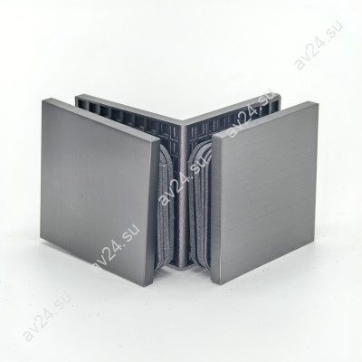 Коннектор для стекла Альфа FDK-14 стекло-стекло 90°, нержавейка/оружейная сталь