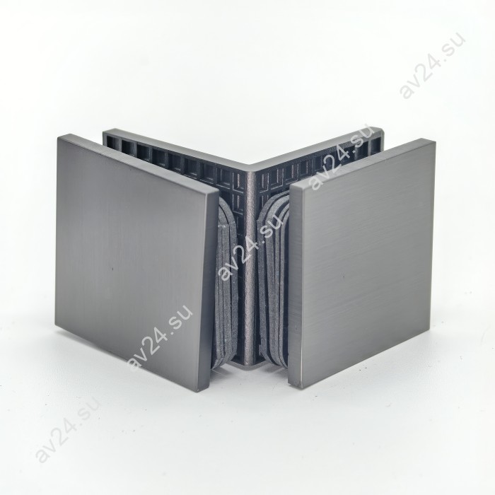 Коннектор для стекла Альфа FDK-14 стекло-стекло 90°, нержавейка/оружейная сталь