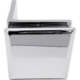 Коннектор для стекла Бета β FDK-23, стена-стекло 90° с пластиной, латунь/хром