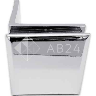 Коннектор для стекла Бета β FDK-23, стена-стекло 90° с пластиной, латунь/хром