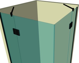 Душевая кабина угловая DK-207P в опорном профиле