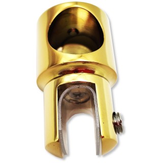 Держатель стекла FDC-12.1 трубы 19 торцевой 0°-360°, латунь/золото