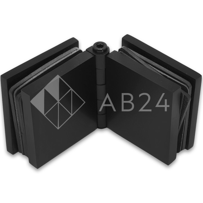 Коннектор для стекла Пегас FDK-101, 45х45 мм стекло-стекло 0°-180°, латунь/черный