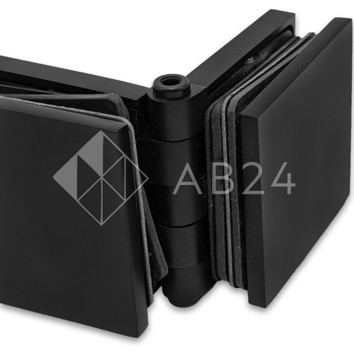 Коннектор для стекла Пегас FDK-101, 45х45 мм стекло-стекло 0°-180°, латунь/черный