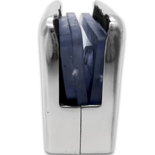 Крепление стекла FKK-85, 46х44 к плоской трубе или полу, нержавейка/полированный