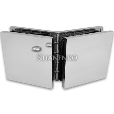 Коннектор для стекла Альфа α FDK-18, стекло-стекло 135°, нержавейка/полированный